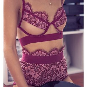 The Loucette Set - Demi Bra, High-waist Brief, Thong - For Love & Lemons NWT